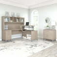 thumbnail image 7 of Bush Furniture Somerset Office Desk with 35"-41" Adjustable Return Hutch and File Cabinet Sand Oak, 7 of 7