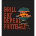 thumbnail image 4 of Grill, Eat, Repeat, Football Adult Black Crew Neck Short Sleeve Tee-Medium, 4 of 4