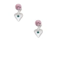 thumbnail image 2 of Delight Jewelry Silvertone Large December - Teal Crystal Heart Pink Crystal Clip on Earrings, 2 of 5