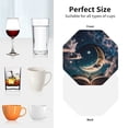 thumbnail image 6 of Yiaed Artistic Starry Sky Moon Book Print Leather Coasters for Drinks - Cup Coasters Coffee Table Kitchen Table Bar, Home & Office Gifts Handmade Drink Coasters-Octagon, 6 of 6