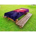 thumbnail image 1 of Americana Outdoor Tablecloth, Dramatic Sunset Over the Sea Tropical Beach Summer Idyllic Scenery Image, Decorative Washable Fabric Picnic Tablecloth, 58 X 120 Inches, Purple Red Yellow, by Ambesonne, 1 of 2