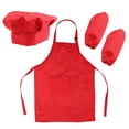 thumbnail image 1 of Kids Chef Set Complete Kids Kitchen Gift Playset with Chef’s Hat Apron and Cooking Sleeve for Cooking Baking Painting Decorating Party (Red), 1 of 4