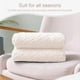 thumbnail image 3 of Flannel Fleece Throw Blanket, 127x178 CM Sofa Throws, Soft Jacquard Weave Leaves Pattern Throws for Sofa, Ivory Blanket, 3 of 4
