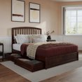 thumbnail image 1 of Lucia Queen Platform Bed with Panel Footboard & 2 Storage Drawers in Walnut, 1 of 16