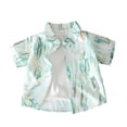 thumbnail image 3 of BXSRUTA Boys Floral Print Short Sleeve Button Down Shirt Casual Summer Beach Top for Toddler Kids, 3 of 6