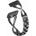 thumbnail image 2 of REQO Compatible with Fitbit Versa 4/Sense 2/Versa 3/Sense Bands for Women Metal Replacement Wristbands Strap with Bling Crystal Diamond Rhinestone Bracelet Bangle for Versa 4/Sense 2/Versa 3/Sense, 2 of 6