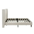 thumbnail image 5 of Ember King Size Platform Bed Frame with Chenille Upholstered Headboard, No Box Spring Needed, Beige, 5 of 7