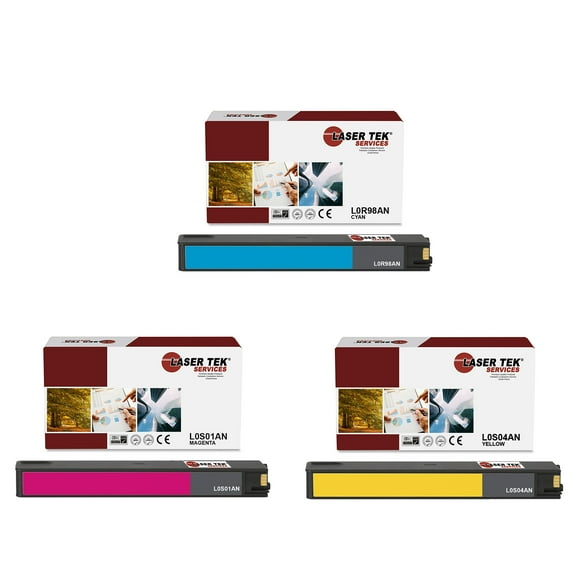 3Pk LTS 972X CMY HY Compatible for HP PageWide 452dn 477dn 552dw Ink Cartridge