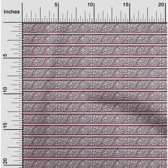 oneOone Polyester Lycra Fabric Fish Block Printed Craft Fabric BTY 56 Inch Wide