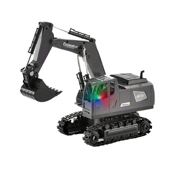 Remote Control Construction Vehicles Remote Control Excavator Rc Toy 1:20 Rc Excavator Toy Alloy Construction Tractor,5 Channel Rechargeable Rc Truck with Lights Sounds 2.4Ghz Transmitter