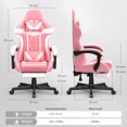 thumbnail image 6 of Wasait Gaming Chair with Footrest Adjustable Height Office Chair Ergonomic Computer Chair with Massage Lumbar Support Bunny Ears Video Gamer Chair for Adults,Pink, 6 of 8