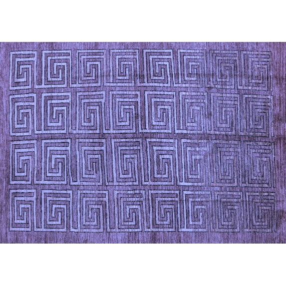 Ahgly Company Machine Washable Indoor Rectangle Abstract Blue Modern Area Rugs, 8' x 12'