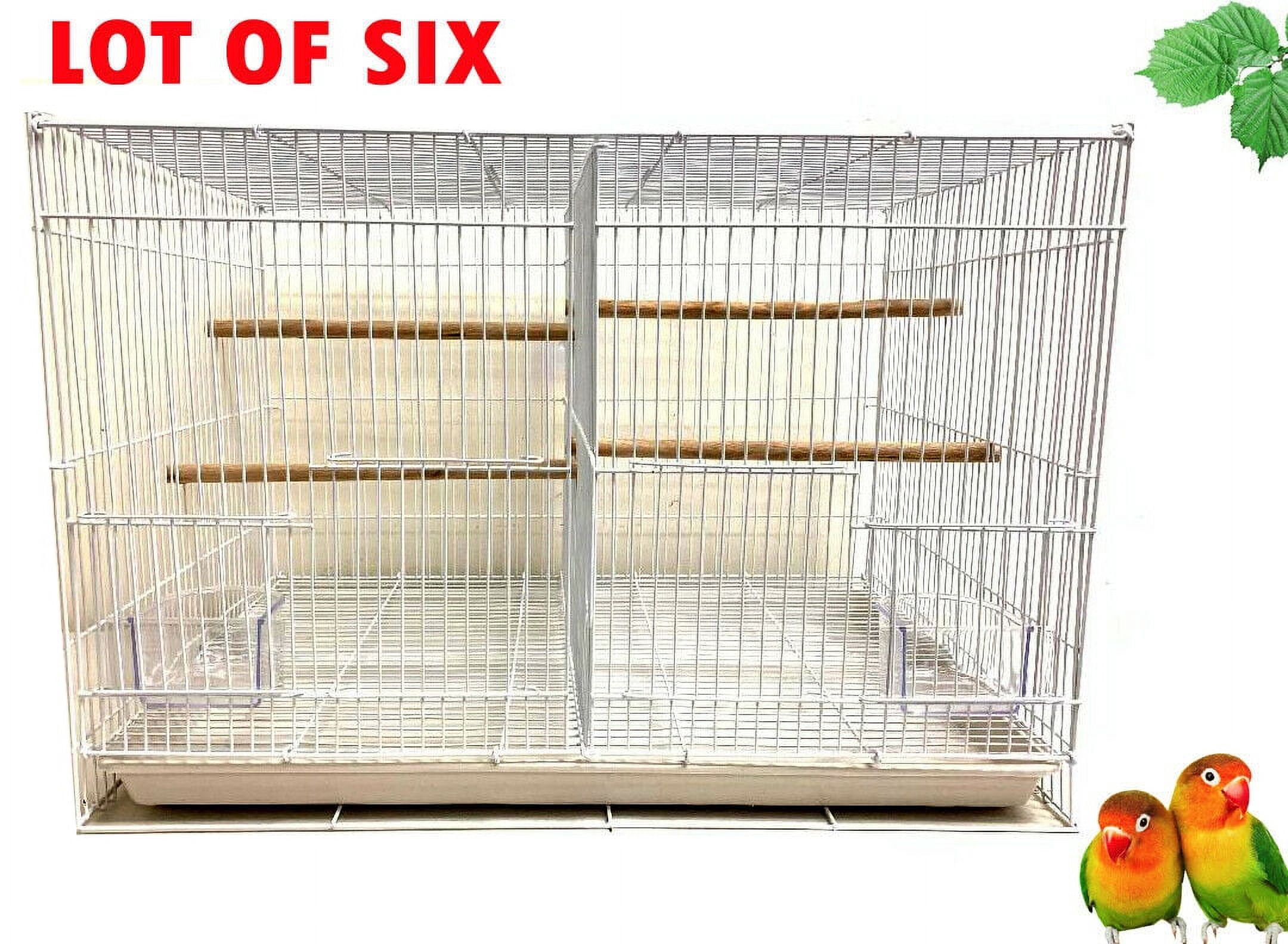 Lot of Six Breeding Breeder Bird Flight Cages With Center Divider For Finches Parakeets Lovebirds Aviaries Canaries Budgies Parakeets