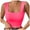 Hot Pink, variant on Women's Square Neck Sleeveless Double-Layer Tank Tops Basic Tight T Shirts