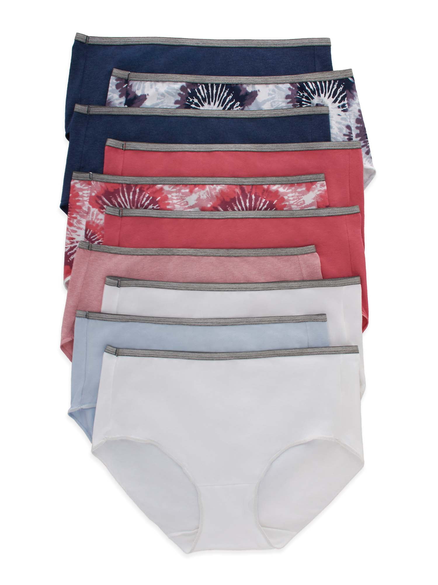 Joyspun Women's Cotton Brief Panties, 6-Pack, Sizes M to 3XL