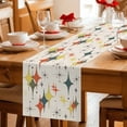 thumbnail image 5 of Multi-Color Diamond Table Runner - 70 Inch Long Modern Geometric Middle Century Beige Cotton and Linen Blended Dress Scarves Farmhouse Table Runner for Kitchen Dining, Coffee Table, 13" x 70", 5 of 8