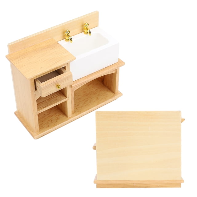 Fregadero para casa de muñecas, accesorio para casa de muñecas en miniatura 1:12, fregadero en miniatura, muebles para casa de muñecas, funcionamiento suave