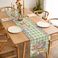 thumbnail image 3 of Easter Bunny Table Runner - 48 Inch Long, Kitchen Dining Table Runner Dresser Scarves, Spring Easter Eggs Floral Sage Green Check Farmhouse Decor for Coffee Tables Wedding Party Banquet, 3 of 8
