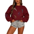 thumbnail image 2 of DHFJKG Halloween Sweatshirt Womens Funny Skeleton Sweatshirt Relaxed Fit Spooky Crewneck Pullover Tops, 2 of 4