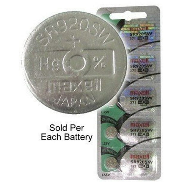 Maxell Hologram SR920SW (371) 1.55 Volt Silver Oxide Watch Battery, On ...