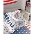 thumbnail image 3 of 4th of July Throw Blankets, Patriotic America Stars Fireworks Soft Fleece Blanket Decorative for Home Sofa Couch Chair Living Bedroom,50x60 inches, Red White Blue, 3 of 6