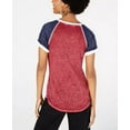 thumbnail image 2 of Crave Fame Juniors' Lace-Up Raglan T-Shirt Brown Size Small, 2 of 3