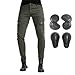 thumbnail image 3 of Men Women Motorcycle Riding Jeans Protective Pants Knight Hockey Biker Armor Pants (L=32, Army Green), 3 of 4