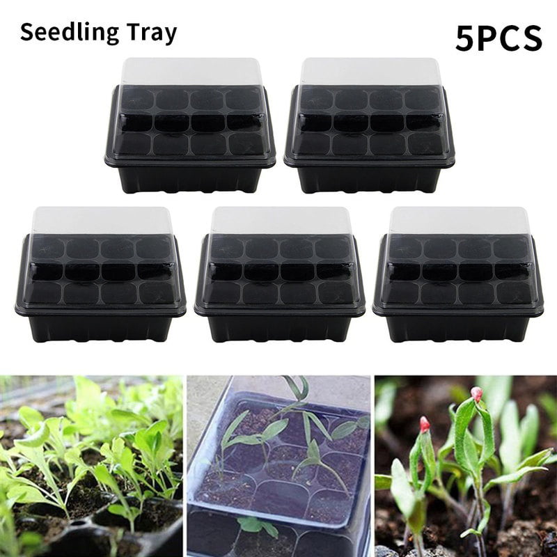2/4Pcs Starter Tray Plant Germination Box 12 Cells for Plant Starting Cloning 
