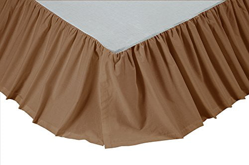 16 " King Tan Dust Ruffle or Bed Skirt Split Corners Made in USA for sale online 