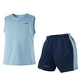thumbnail image 2 of Teen Boy Clothes Toddler Boys Summer Outfit Sets Kids Spring Striped Short Sleeved Running Suit 18-24 Months 2t 3t 4t 5t 6t T-shirt Tops Shorts 2PCS Set T-Shirt+Pants, 2 of 8