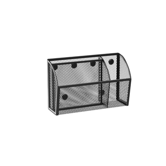 Three Grid Metal Rack Organizer with Whiteboard Pen Holder for Refrigerator Cabinet Storage