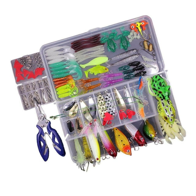 Fishing Lures Kit Freshwater Saltwater Worms Crankbait box kit Tackle 155pcs Set 1