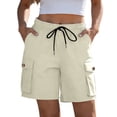 thumbnail image 2 of CQONEPT Women Cargo Shorts with Pockets Lightweight Summer Athletic Bermuda Quick Dry Hiking Camping Travel Outdoor Wear Beige M, 2 of 7