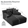 thumbnail image 3 of Tmsan 50" W Oversized Chaise Lounge Chair Indoor, Corduroy Comfy Upholstered Boneless Sofa Bed, Deep Seat Sleeper Couch Reading Chairs, Cloud Sofas Couches for Living Room, No Assembly,Black, 3 of 7