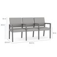 thumbnail image 5 of Pemberly Row Waiting Reception 3 Seat Tandem Seating Wood Frame in Blue, 5 of 5