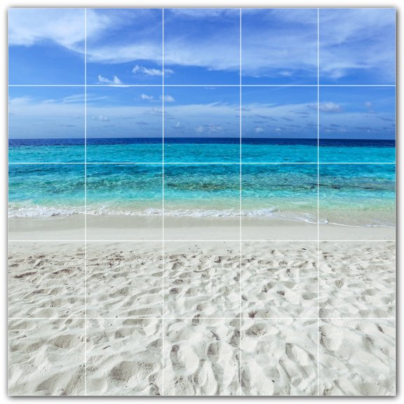 Picture-Tiles.com: Beach Ceramic Tile Wall Mural WAL500104-55XL. 60"W x 60"H using (25) 12" x 12" Ceramic Tiles-Satin Finish