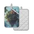 thumbnail image 2 of Two Pieces Of Square Heat Insulation Pad Oven Mitts 7x9.8 Inch Oven Microwave Kitchen Cooking Baking Beautiful Magic Castle, 2 of 7