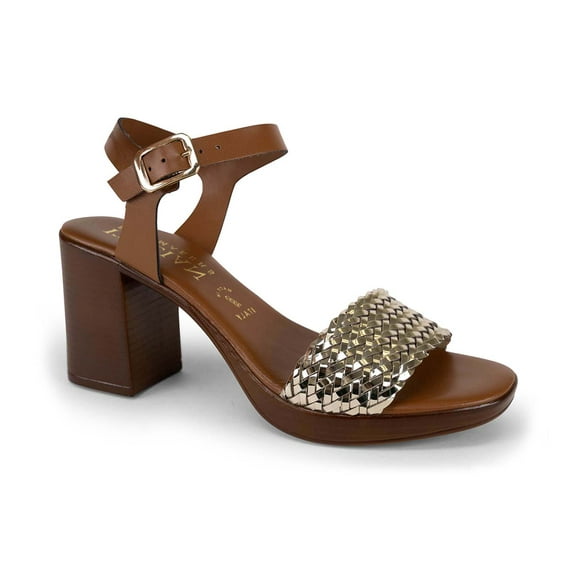 Italian Shoemakers Fritta Wedge Strappy Sandals for Women, Platinum, 11M