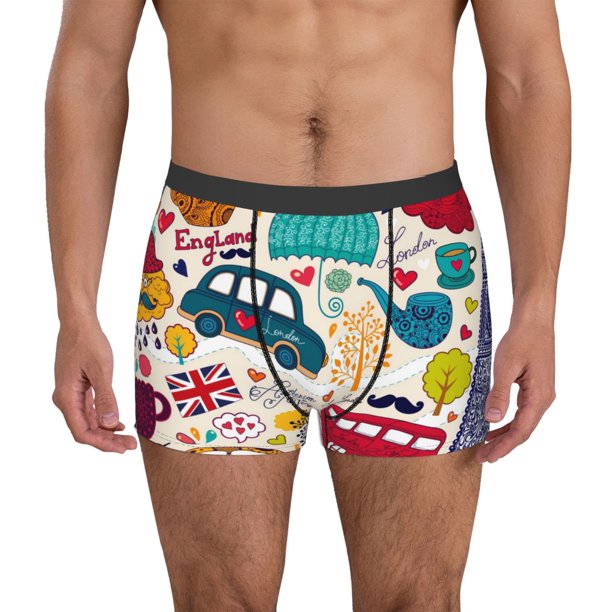 Fotbe London Symbols Calzoncillos Tipo Boxer con Bolsa de Soporte Total para Hombre, X-Temp Fresco, Transpirable y de Secado Rápido-Small