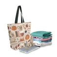 thumbnail image 2 of FORMRS Womens Canvas Tote Bag with Zipper Inner Pocket Shoulder Handbag, Fall Acorns Pattern, 2 of 7