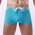 thumbnail image 2 of Swim Shorts Men Male Swimwear Shorts Large Size Slim Fit Breathable Beach Wear Bathing Suit Men Sky Blue L, 2 of 4