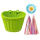 thumbnail image 5 of Cesta para bicicleta infantil, accesorios para bicicleta con timbre, cesta para manillar de bicicleta. Verde, 5 of 9
