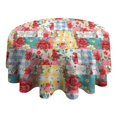 thumbnail image 4 of Pioneer Flower Floral Print Pattern Round Tablecloth 60"x60",Wrinkle Wipeable Table Cloth for Kitchen Dining Room Picnic Patio Party, 4 of 6