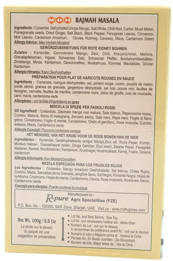MDH RAJMAH SPICED Mélange d'épices pour haricots rouges