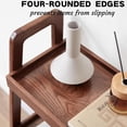thumbnail image 3 of 100% Solid Oak Wood 3-Tiers Ladder Shelf, Small Bookcase, Ladder Bookshelf, End/Side Table for Living Room, Display Storage Open Shelf for Bedroom Kitchen Bathroom (Walnut Color), 3 of 10