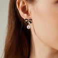 thumbnail image 4 of Elegant Minimalist Pearl Drop Earrings for Women Delicate Dangle Jewelry Fashion Accessory Timeless Her Everyday Wear, 4 of 6