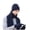 Navy, variant on kaondbfi Outdoor Travel Essentials Clothing Accessories Beanie Hats for Men Winter Knitted Fleece Windproof Hat Scarf Gloves Three-piece Winter Knitted Hat Warm Hat
