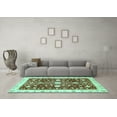 thumbnail image 3 of Ahgly Company Indoor Square Abstract Turquoise Blue Modern Area Rugs, 7' Square, 3 of 4