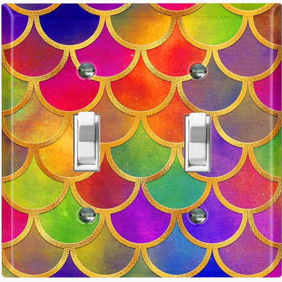 Metal Light Switch Plate Outlet Cover Mermaid Colorful MER007