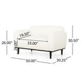 thumbnail image 6 of Sandee Contemporary Upholstered Loveseat, White Boucle Fabric and Matte Black, 6 of 7